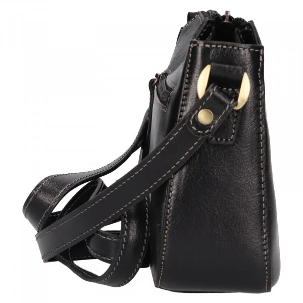 DÁMSKÁ KOŽENÁ KABELKA CROSSBODY ČERNÁ KATANA - Obrázek 3