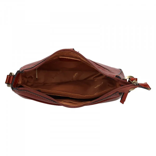 DÁMSKÁ KOŽENÁ KABELKA CROSSBODY HNĚDÁ KATANA MEALLA - Obrázek 2