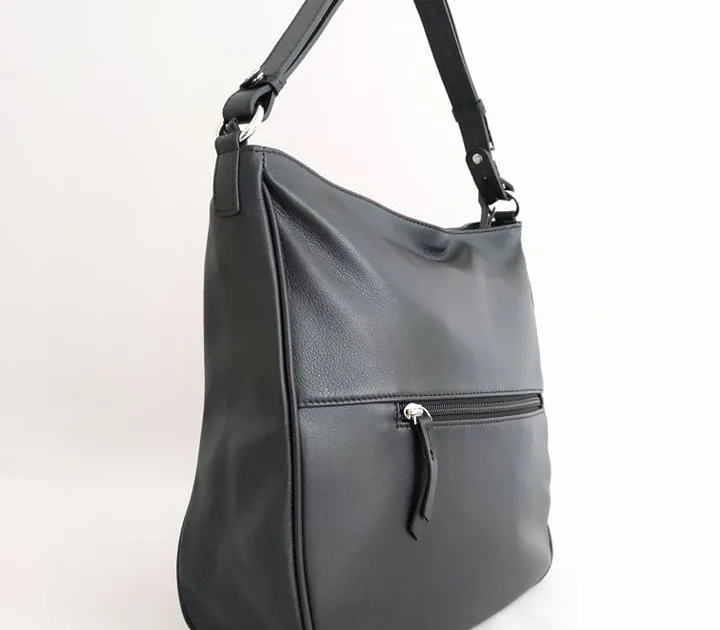 DÁMSKÁ KOŽENÁ KABELKA CROSSBODY ČERNÁ KATANA - Obrázek 2