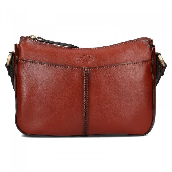 LUXUSNÍ KOŽENÁ CROSSBODY KABELKA KATANA HNĚDÁ