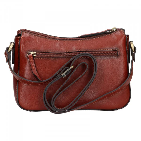 LUXUSNÍ KOŽENÁ CROSSBODY KABELKA KATANA HNĚDÁ - Obrázek 2